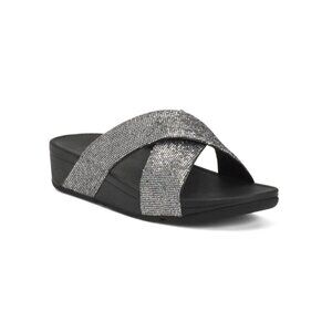 FITFLOP Silver Lulu Glitterball Cross Slides